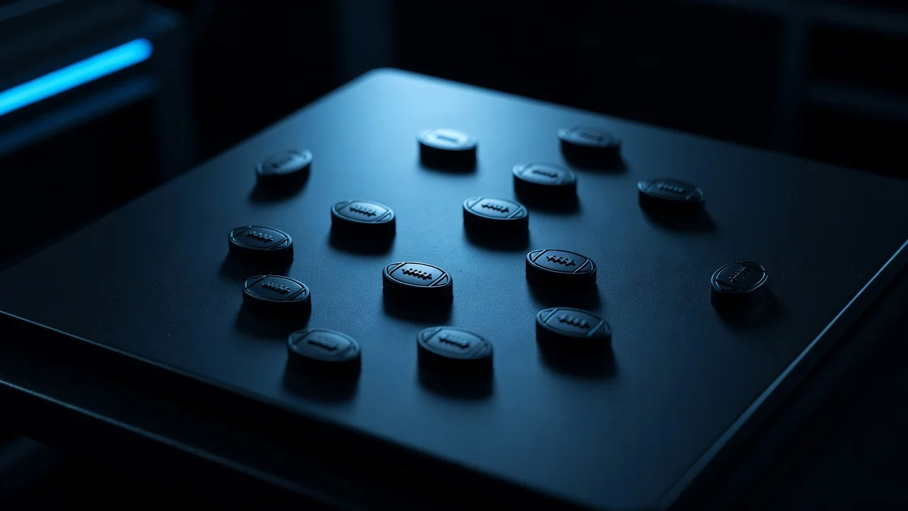 Quadro tático com ímãs de formação sob luz azul