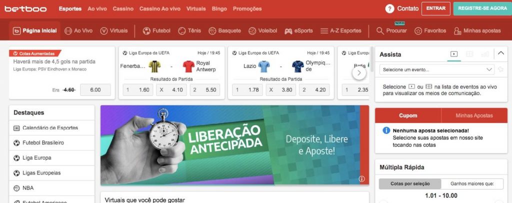 Site oficial da casa de apostas Betboo