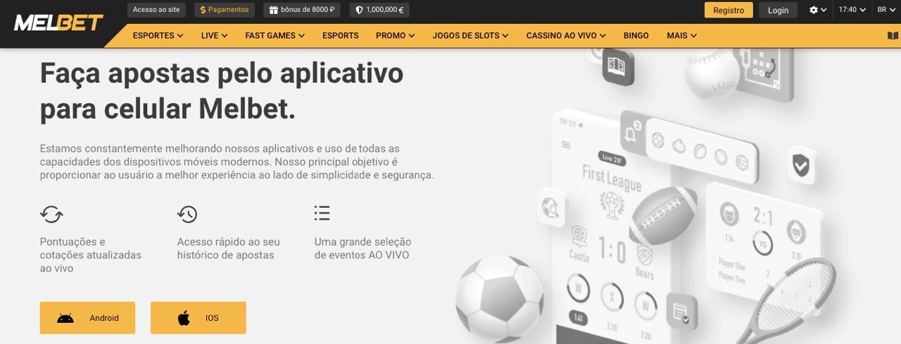 Aplicação móvel MelBet