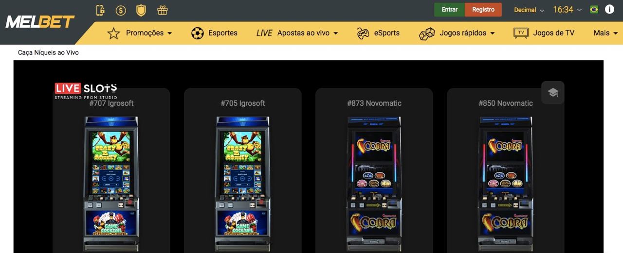 Slots no Casino MelBet