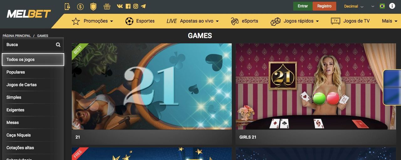 Jogos de tabuleiro no Casino MelBet