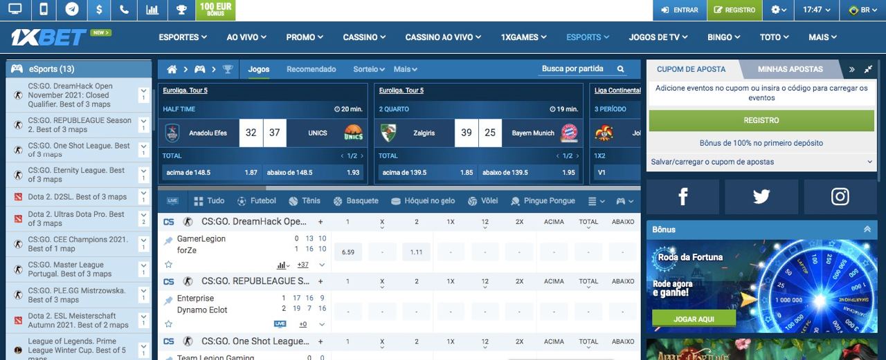Apostas em E-Sports 1xBet