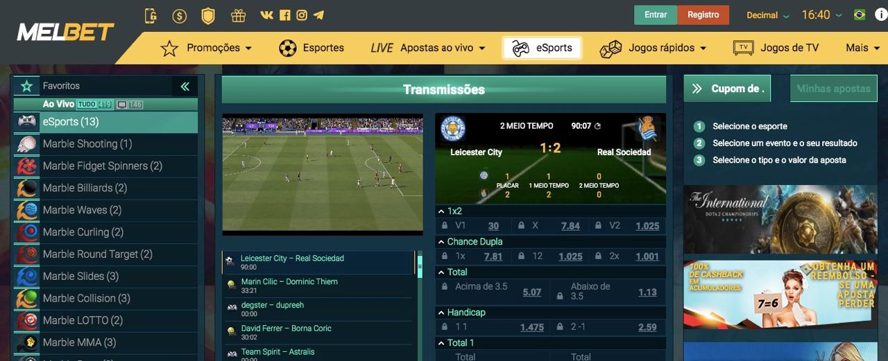 еSports na casa de apostas MelBet