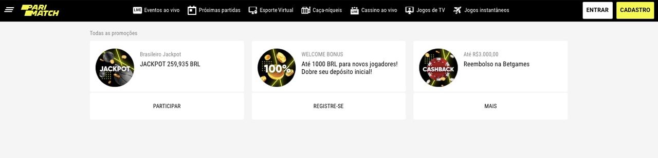 Bónus e promoções PariMatch
